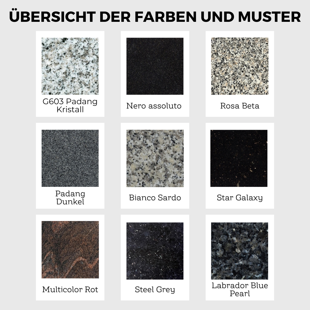 Kleine Granit Fensterbank (Länge bis 1,25m / Tiefe bis 0,15m)