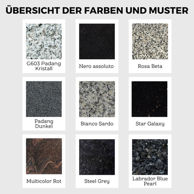 Kleine Granit Fensterbank (Länge bis 1,25m / Tiefe bis 0,15m)