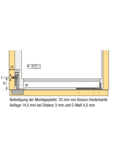 Hettich Spezialscharnier für Kühlschrank Umbauten ET 582-T22 Ø 35 mm 